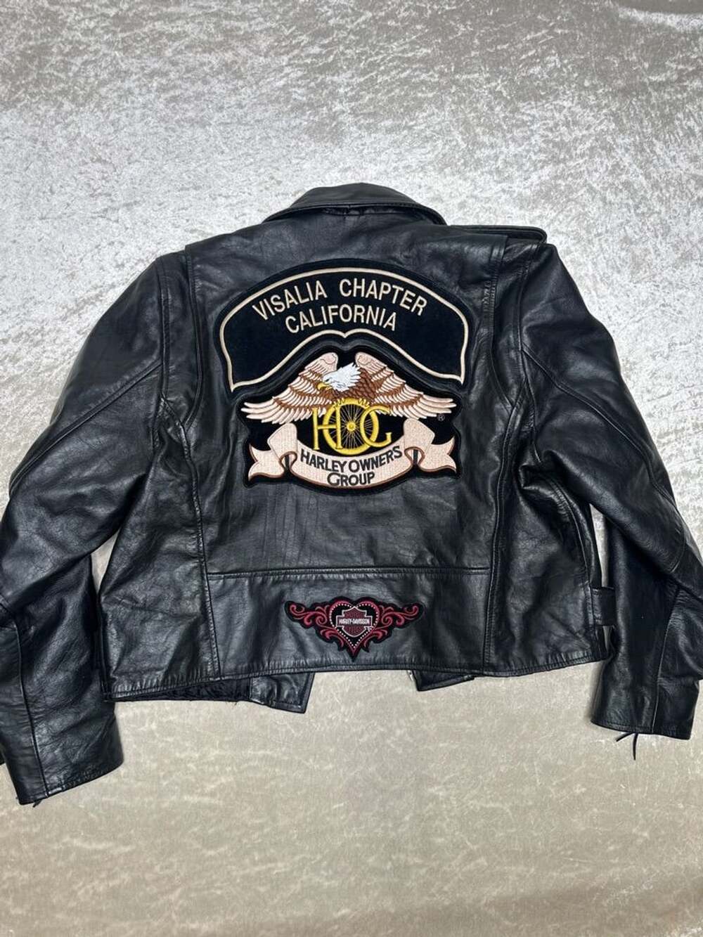 Harley Davidson Leather Jacket Black Visalia Chapter H.O.G.